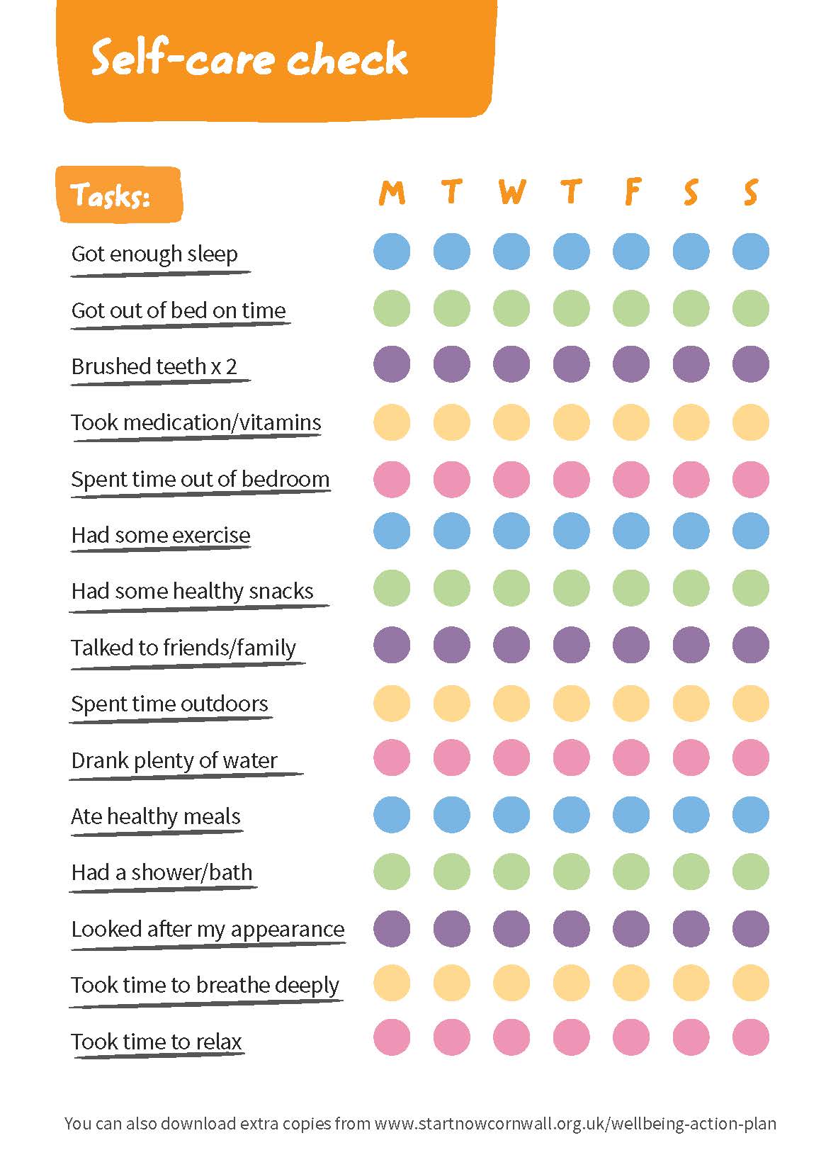 TM Self-care checklist